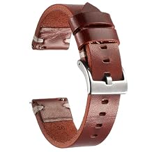 18mm 20mm 22mm 24mm Leather Watch Band for Men Women, Vintage Handmade Quick Release Watch Strap Replacement, Thick Single layer