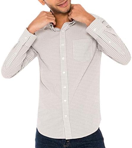 Untucked Shirts for Men Long Sleeve - Dry Fit Untuck Casual Shirt - Slim Fit Charcoal