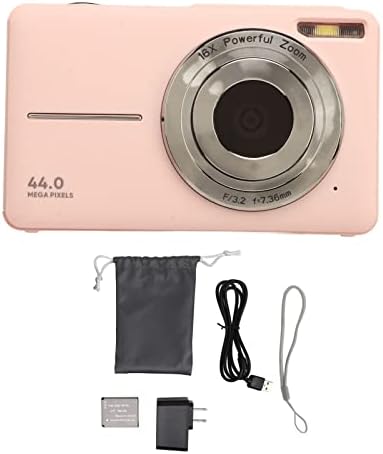 Dilwe Digital Camera HD 1080P 16x Zoom 2.4" IPS Display Pink