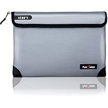 Fireproof Waterproof Money Document Bag - with 4200F Heat Insulated, Safe Fireproof Storage Pouch with Zipper, Upgraded 8 Layers of Functional Materials for Documents,Valuables (11"x7.7", Gray)