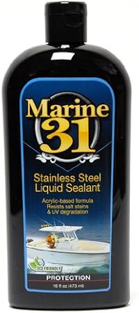 Marine 31 Stainless Steel Liquid Sealant | Clear Finish for Enhanced Protection | Prevents Water Spots & Streaks | Easy Application | M31-630 | 16 fl. oz.