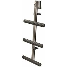 JIF Marine Stainless Steel Dive Ladder 3-Step Center Post Ladder with Non-Skid Steps, Quick Release Bracket, 400 lb Capacity Angled Mount for Swimmers & Divers with Gear
