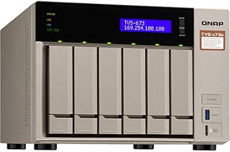 QNAP Turbo NAS TVS-673e NAS Storage with AMD RX-421BD, 16GB DDR4, 1TB SSD for Ultra Fast Storage, 12TB HDD, Radeon R7 Graphics, RAID, QTS 4.3 Operating System