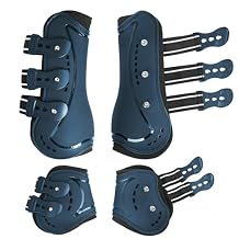 Horse Tendon Boots, Fetlock Boots & Open Front Boots for Jumping, Set of 4, Horse Protection Leg Guard