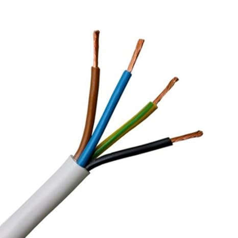 2/3/4 CORE ELECTRICAL WHITE FLEX CABLE ROUND FLEXIBLE WIRE 0.75/1.0/1.5/2.5mm2 (4 Core 1.0mm (5m))