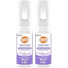 Off! Clean Feel Insect Repellent Misting Spray, Fragrance-Free Picaridin Bug Spray for Lasting DEET-Free Protection from Mosquitoes and Ticks, 6 oz, (Pack of 2)