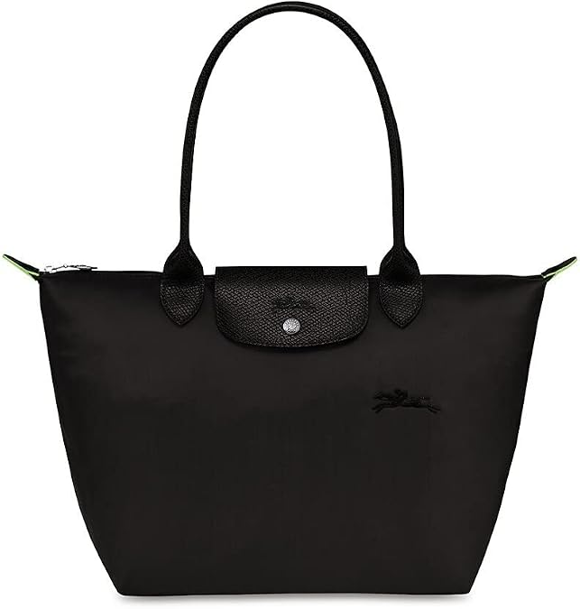 Longchamp 'Medium 'Le Pliage Green' Nylon Tote Shoulder Bag, Black
