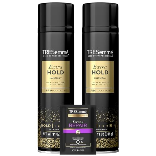 TRESemme Hairspray, Extra Hold, 2-Pack  Keratin Repair Hair Mask Moisturizing Hair Spray, Anti-Humidity, Anti-Frizz Hair Products 3 Piece Set