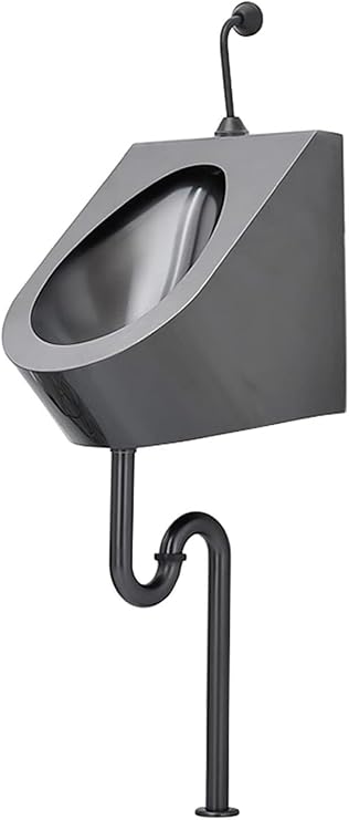 Sensor Urinal, Wall-Mounted Stainless Steel Automatic Flushing Urinal with Drain, Smart Infrared Sensor Flush Valve