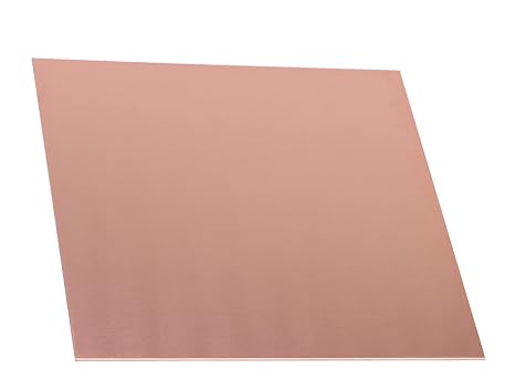 1 Pcs Pure Copper Sheet, 12" x 12", 24 Gauge(0.51mm) Thickness, No Scratches, Protective Film on Both Sides