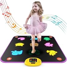Pafolo Luminous Dance Mat for Kids, Great Volume Control, Small Animal Dance Pad with 5 Gaming Modes, Large Size 35 X 40, Ideas Birthday Toys for Age 3 Year Old