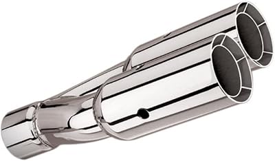BORLA 20203 Exhaust Tip 2.5 Inlet - 3 Dual Round Straight-Edge Square-Cut Intercooled Outlet - 14 Long Exhaust Tip. Weld On Mounting Method.