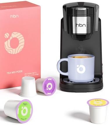 HBN Single Serve Coffee Maker for K-Cup + Tea 40-Count Sampler Variety Pack