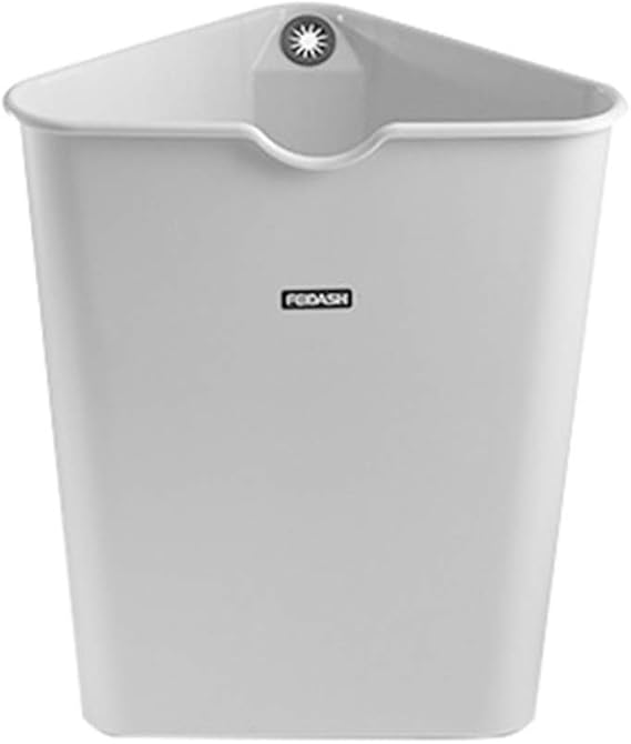 Triangle Space-Saving Trash Can for Corner, 2.6 Gallon Durable Plastic Garbage Bin for Kitchen, Bathroom, RV, Coffee Bar, Small Grey Triangular Container, Slim Open Top Wastebasket for Narrow Spaces