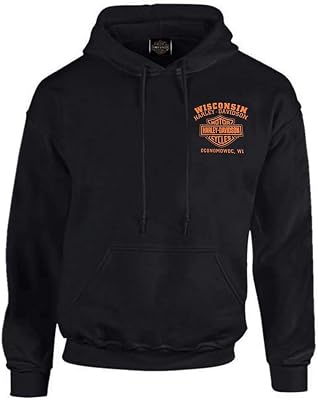 Harley-Davidson Mens Custom Freedom Fleece Pullover Hoodie - Solid Black