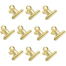 Gold Bull Hinge Paper Clips - Coideal 10 Pack 2 Inch Stainless Steel Large Metal Binder Clips for Pictures Photos, Home Kitchen, Office Supplies (50 mm)