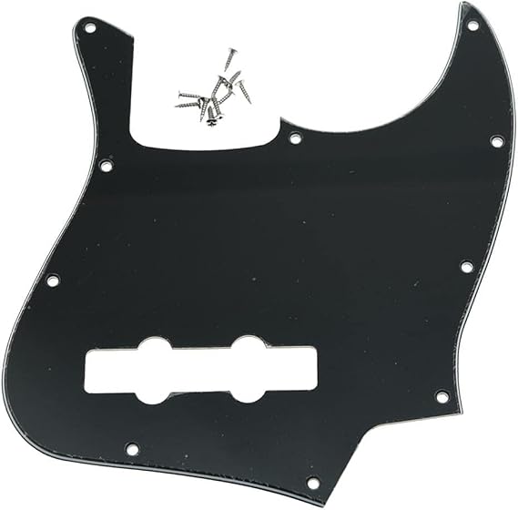 Dopro Jazz Bass J Bass Pickguard for USA/Mexican 4 String FD Jazz Bass Black 3 Ply (BWB)