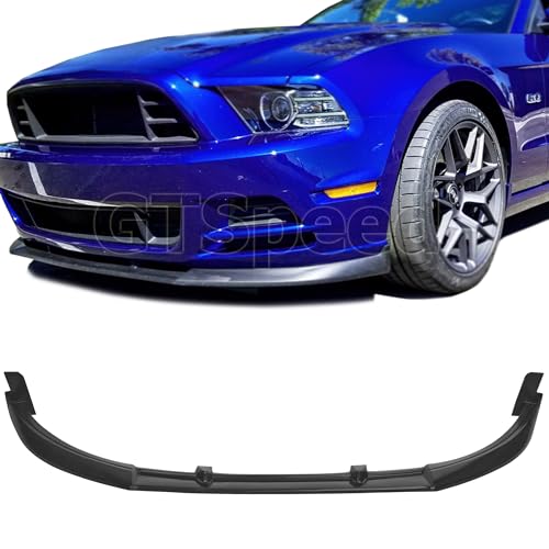 Compatible withReplacement for Front Bumper Lip, CV Style PU Front Lip Spoiler Black, Fits 2013 2014 Ford Mustang Base V6 GT V8