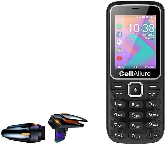 BoxWave Gaming Gear Compatible with CellAllure Smart Temp - Touchscreen QuickTrigger Auto, Trigger Buttons Autofire Gaming Mobile FPS - Jet Black