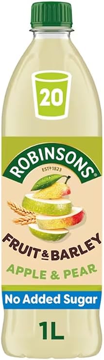 Robinso Squash 1L Variety Pack – Assorted Fruit Flavours, No Added Sugar, Concentrated Cordial Drink (Robinsons Fruit & Barley with Vitamins Apple & Pear Squash 1L)