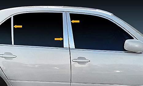 MaxMate Made in USA! Compatible with 2001-2006 Lexus LS 430 6 PC Stainless Steel Chrome Pillar Post Trim