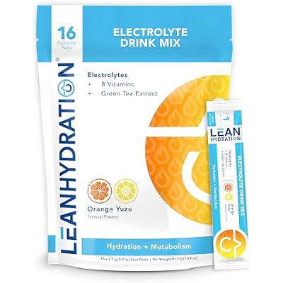 Daily Electrolyte Packets Drink Mix | Zero Calories, Zero Sugar Plus Vitamins, Minerals & More | 16 ct Orange Yuzu