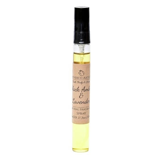 Phthalate Free Alcohol Free - Black Amber & Lavender - Plant Based Unisex Oil Perfume by Lathered Artisan - Naturally Scented, Nourishing, and Uniquely Handcrafted (Black Amber & Lavender - Spray)