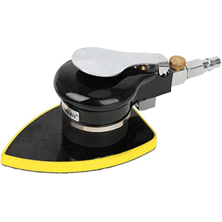 Ouya Pneumatic Jitterbug Random Orbit Palm Sander 4x5.1 Triangle Industrial-Grade 10000rpm Air Detail Sanders with Hook and Loop Pads