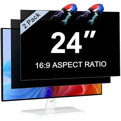 2-Pack 24 Inch Computer Privacy Screen Filter, Anti-SpyGlare Protector Film for Widescreen Monitor with 16:9 Aspect Ratio Computer Monitor 24 Inch