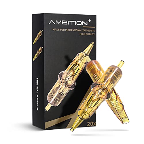 Ambition Glory Tattoo Cartridges #12 Standard 9RL Needles Disposable 20pcs 0.35mm 9 Round Liner for Rotary Tattoo Machine Supply