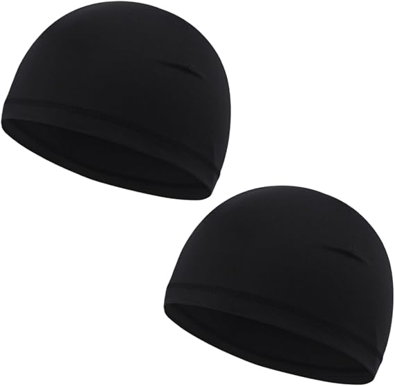 Kids Skull Cap - Comfortable and Protection Helmet Liner Caps for Children Black(2 Pieces)