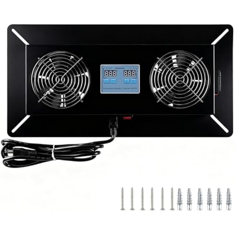 240 CFM Crawlspace Vent Fan, With Thermostat,Humidistat, Crawlspace Fans, For Moisture Reduction, Radon Mitigation, Freeze Protection, Ideal for Basement, Attic, Crawl Space Fan VentBlack