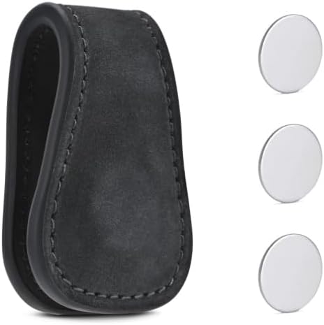 Leather Magnetic Chalk Holder Kit for Pool & Billiards Includes 3 Metal Plates