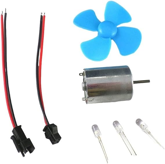 Wind Turbine Generator Kit with DC 0-20V Dynamo Motor, 12V Small Wind Power System for Home Energy Experiment, Includes Four Leaf Paddle and Electrical Components