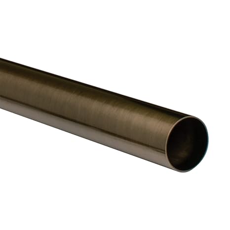 Outwater 4ft Antique Brass Railing | 2" Diameter Solid Brass DIY Rail for Bars, Stairs & More