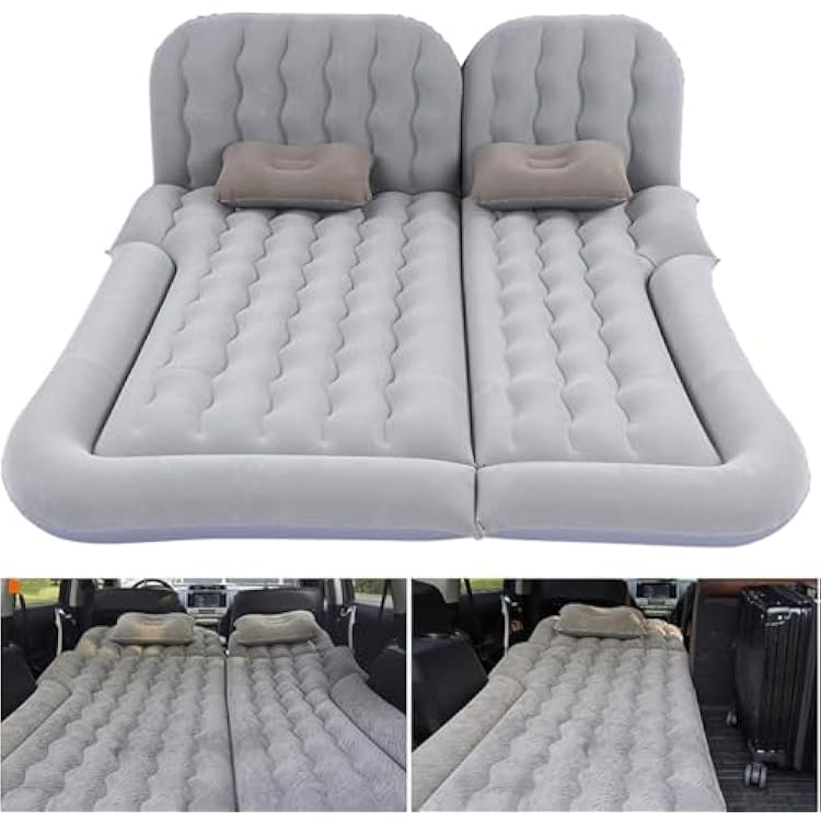 Car Air Mattress for Toyota Wigo 2014-2020 2021 2022 2023 2024 2025, Portable Car Mattress Inflatable Bed Foldable with Pillow Camping Travel Car Accessories,Grey