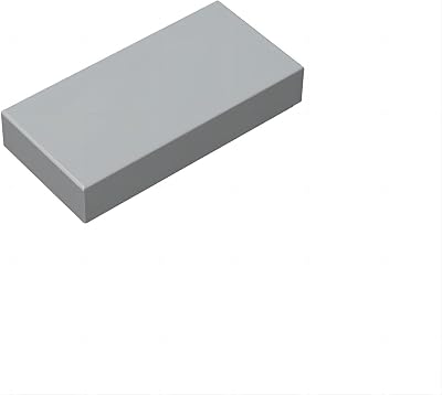 Classic Building Bricks Tile 1x2 110 Piece, Compatible with Lego Parts and Pieces 3069, Creative Play Set - Compatible with All Major Brick Brands 110 Pcs Light Gray