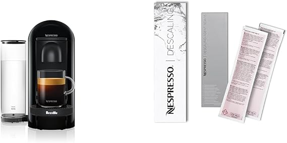 Nespresso Vertuo Plus Coffee and Espresso Maker by Breville, Ink Black Descaling Kit