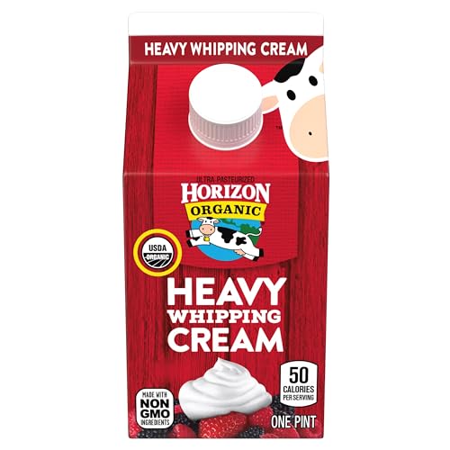 Horizon Organic Heavy Whipping Cream, Great for Making Organic Whipped Cream Topping and Cold Foam for Coffee, 16 fl oz Pint Carton