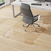 MESAILUP Beveled Edge Office Chair Mat for Carpet Crystal Clear 32" x 46" Heavy Duty Computer Desk Mats for Low Flat and No Pile Carpeted Floor or Hard Floor - Clear Rug Pad for Rolling Chairs