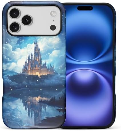 CARLOCA Case for iPhone 17 Pro Max,Blue Castle Design Hybrid Dual Protection Soft TPU Hard PC Shockproof Anti Scratch Men & Women Stylish Protective Phone Case