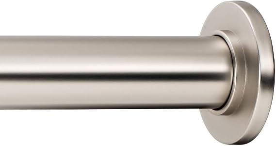 Ivilon Tension Curtain Rod - Spring Tension Rod for Small Windows or Shower, 16 to 24 Inch. Satin Nickel