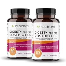Digest + Postbiotics Supplement for Women and Men, Multi Enzymes, Organic Prebiotic & Probiotic for Digestive Health with Bromeline, Papin and Lipase, Non-GMO, Gluten-Free, 60 Vegetarian Caps (2)