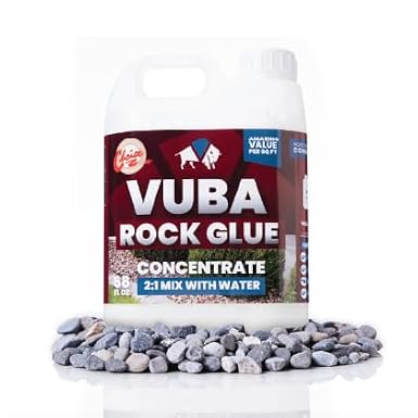 Vuba Easihold Rock Glue for Landscaping 68 Ounce, Mulch & Gravel Binder, Pea Gravel Stabilizer for Landscaping Paths, Patios & Borders, Lockdown Gravel/Pebbles/Stones Covers 90 Sq Ft (68 Ounce Rock)