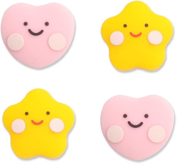 PERFECTSIGHT Star Heart Switch Thumb Grips, 4 PCS Cute Switch Joystick Caps