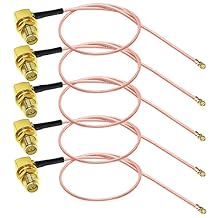 TUOLNK RP-SMA to U.FL Coax Cable UFL IPX to RP SMA Female Right Angle Pigtail Coaxial Low Loss for WiFi Router Mini PCI Extension Antenna Cable 12inch(30cm) 5pcs