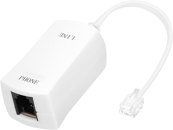 Uvital DSL Filter for Landline Phone, 1 Pack DSL Phone Filter Adapter White
