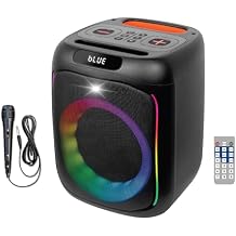 Boytone Bluetooth Party Speaker Karaoke Machine, Portable Outdoor Wireless Speaker with 8 Subwoofer Wire Microphones, Remote Control High-Fidelity Sound for Home Party Entertainment (BT-63K)