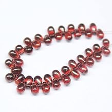 Beads Gemstone Red AAA Garnet Smooth Tear Drop Briolette Loose Gemstone Craft Beads Strand 6 Inch Long 5mm 6mm Code-HIGH-21375