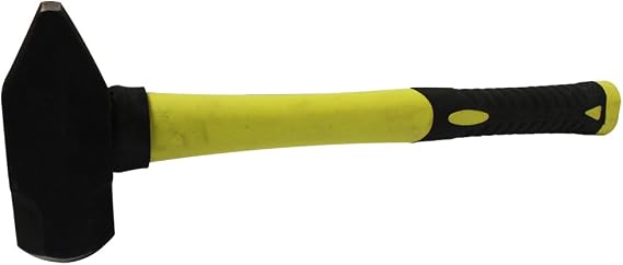 3 Pound Cross-Pein Hammer | 15.5" Fiberglass Handle with Slip-Proof Rubber Grip | Heavy-Duty Steel Head for Blacksmithing and Metalworking